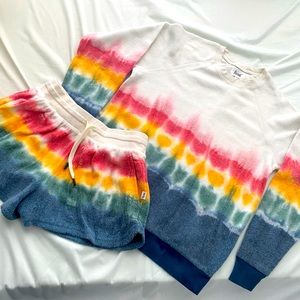 “feat” blanket blend crew neck + shorts set